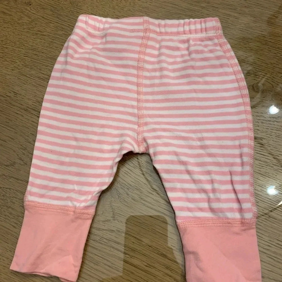 Hanna Andersson Pink and White Stripe Wiggle Pants 100% Organic Cotton 0-3 Month - Picture 5 of 5